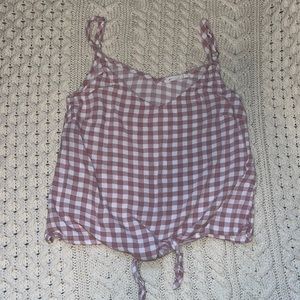 pink and white gingham tank top